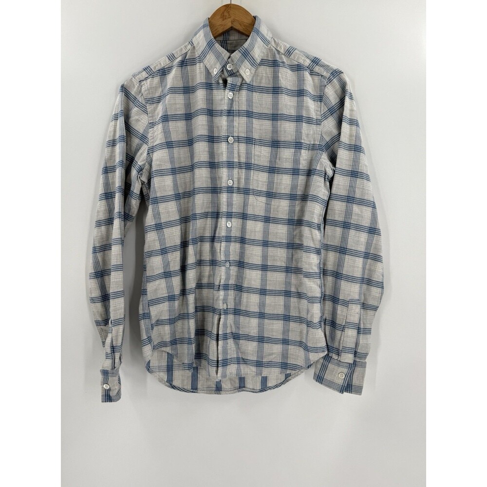 Steven Alan Shirt Men's Extra Small Button Up Made in USA BLUE Casual Adult